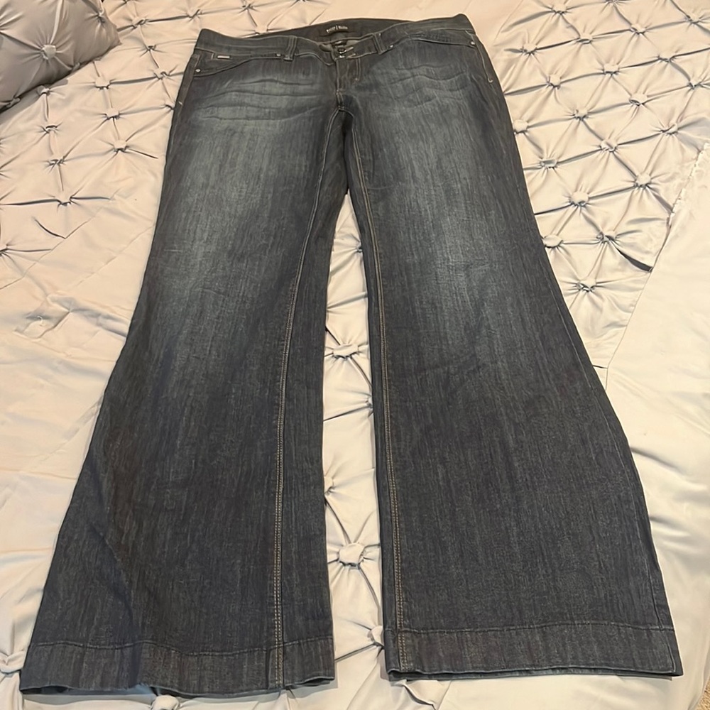White House Black Market trouser leg denim pants—size 10R
